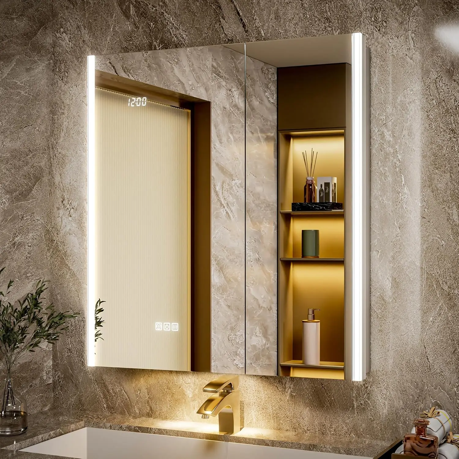 30x32 Lighted Medicine Cabinet Mirror with Lights & Smart Night Lamp -Surface or Recessed Medicine Cabinet Mirror, Customized
30x32 Lighted Medicine Cabinet Mirror with Lights & Smart Night Lamp -Surface or Recessed Medicine Cabinet Mirror, Customized