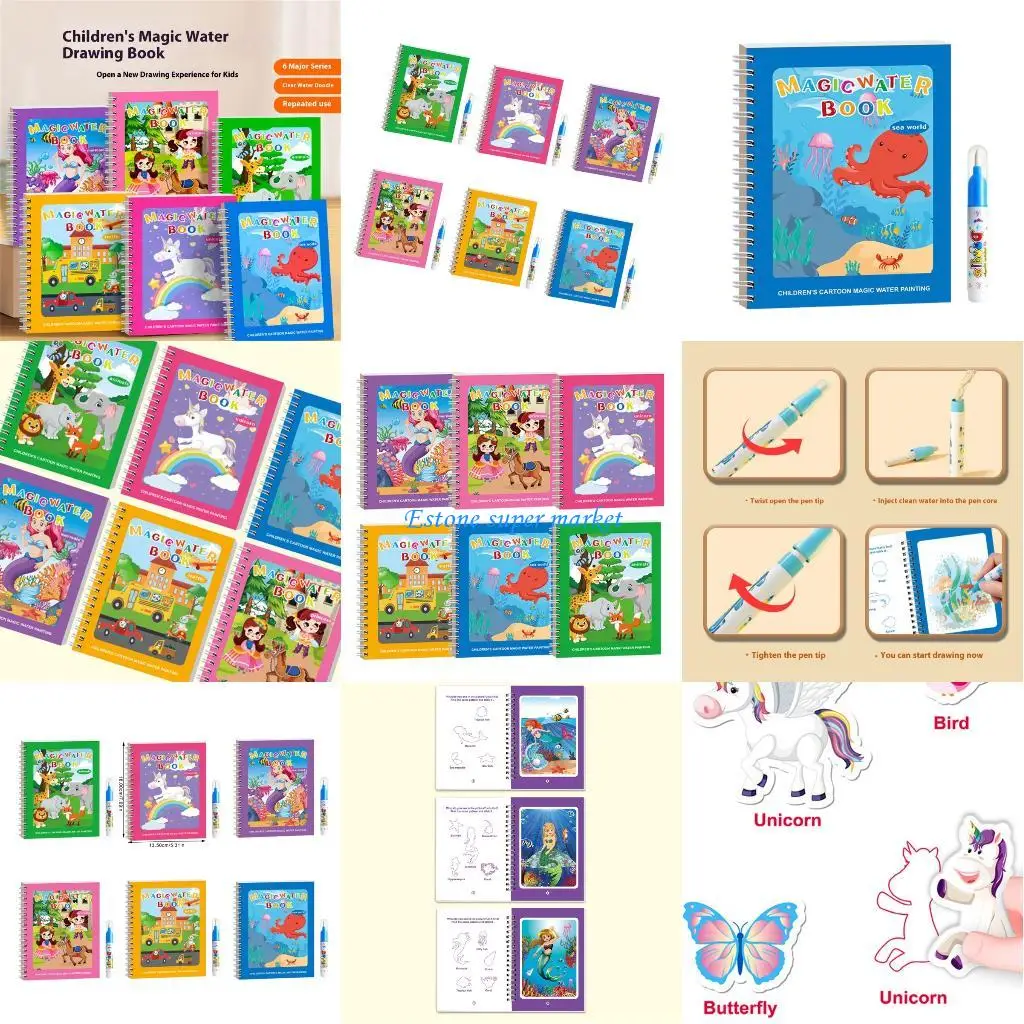 090B Kids Recyclable Water Painting Book Art Materials 6 Pieces Set Water Coloring
090B Kids Recyclable Water Painting Book Art Materials 6 Pieces Set Water Coloring