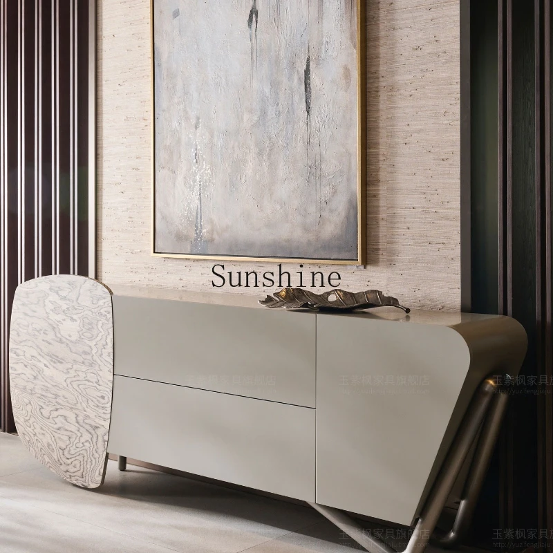 Italian creative solid wood dining side living room against the wall storage locker light luxury high-end villa
Italian creative solid wood dining side living room against the wall storage locker light luxury high-end villa