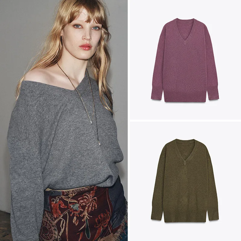 Новое поступление, осенний женский вязаный свитер, повседневный свободный крой, V-Ne Long Sve, длина обычной длины для молодых девушек 
Новое поступление, осенний женский вязаный свитер, повседневный свободный крой, V-Ne Long Sve, длина обычной длины для молодых девушек