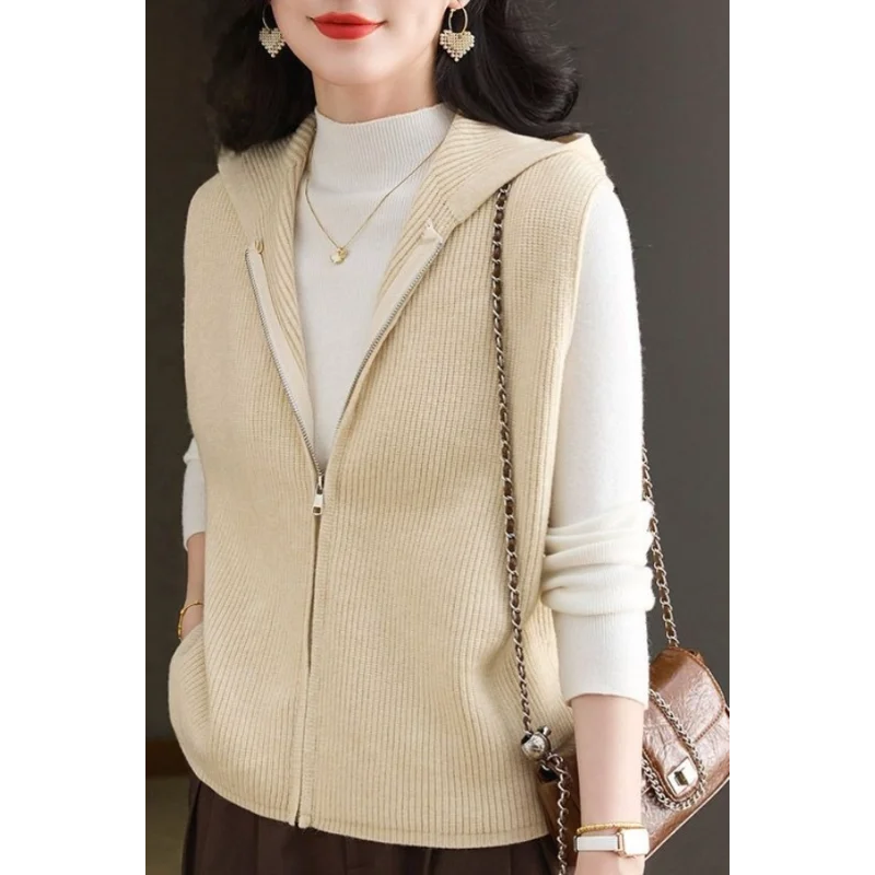 Красный жилет с капюшоном для женщин, новинка 2023 года, весна-осень, модный свободный вязаный жилет, топ
Красный жилет с капюшоном для женщин, новинка 2023 года, весна-осень, модный свободный вязаный жилет, топ