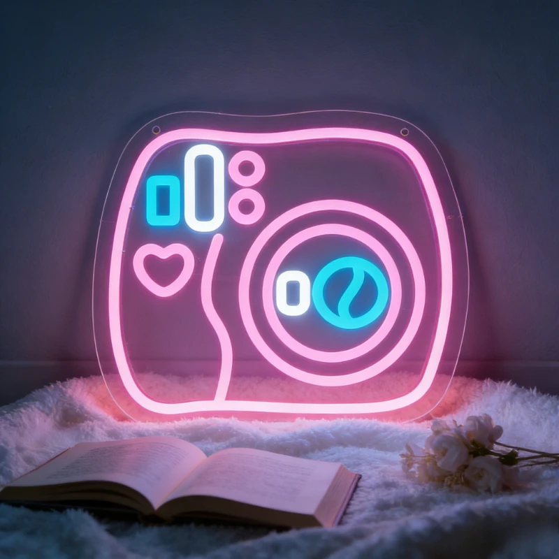 Instagram Camera Neon Sign LED USB Dimmable Wall Art Decor for Bedroom Studio Live Stream Background Kids Room Photography Gift
Instagram Camera Neon Sign LED USB Dimmable Wall Art Decor for Bedroom Studio Live Stream Background Kids Room Photography Gift
