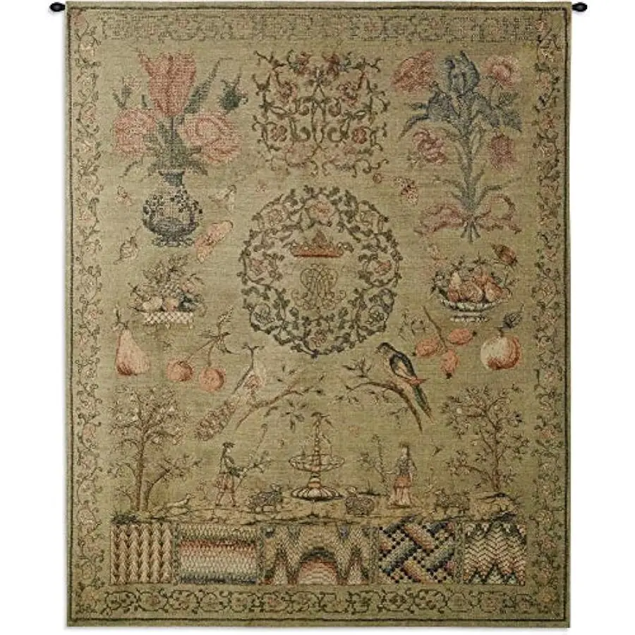 Sampler I | Woven Tapestry Wall Art Hanging | Vintage Sewing and Needlepoint Patterns Historic Reproduction | 100% Cotton USA Si
Sampler I | Woven Tapestry Wall Art Hanging | Vintage Sewing and Needlepoint Patterns Historic Reproduction | 100% Cotton USA Si