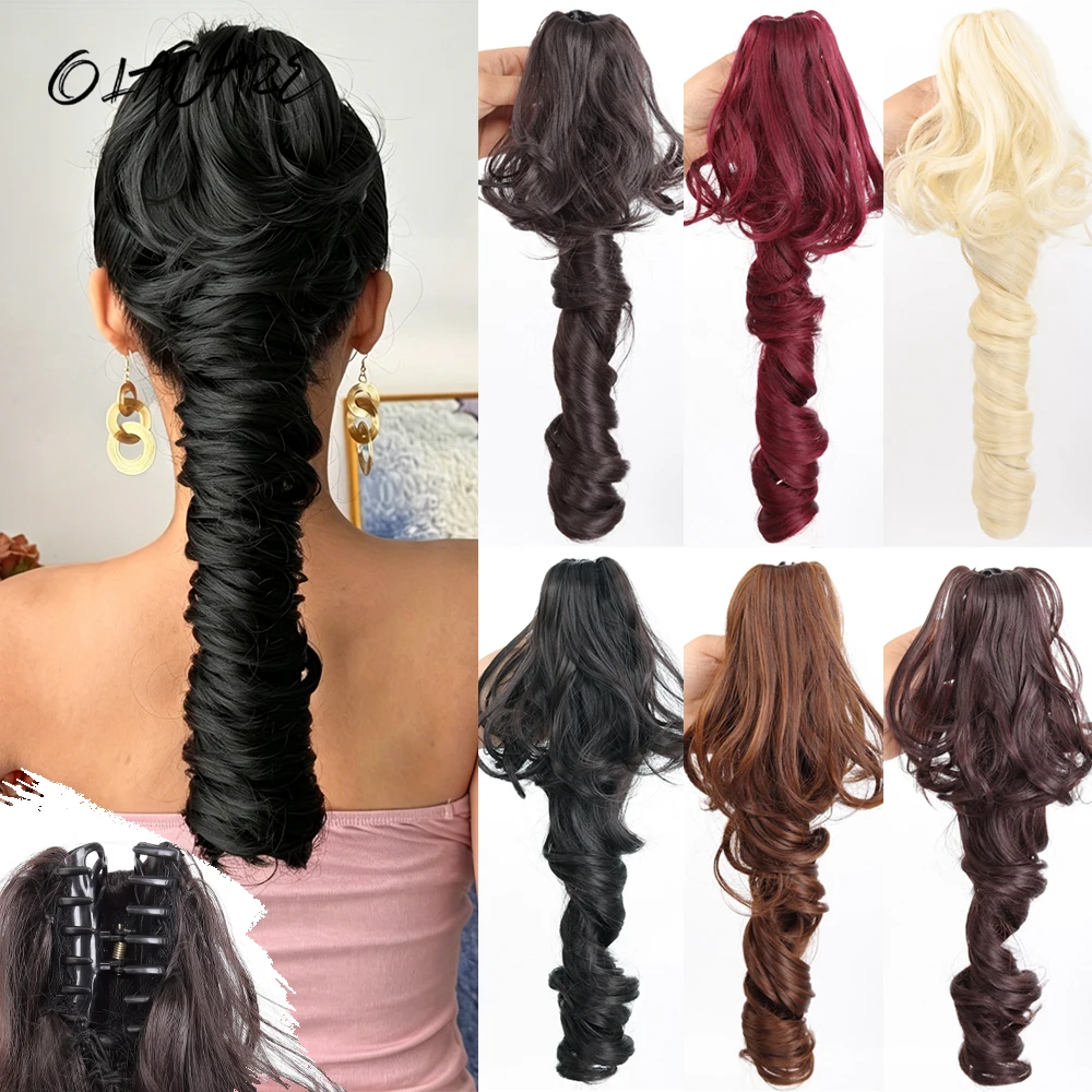 16Inch Synthetic Ponytail Blonde Black Hairpiece Long Curly Wavy Claw Clip On Ponytail Hair Extensions Heat Resistant for Women
16Inch Synthetic Ponytail Blonde Black Hairpiece Long Curly Wavy Claw Clip On Ponytail Hair Extensions Heat Resistant for Women