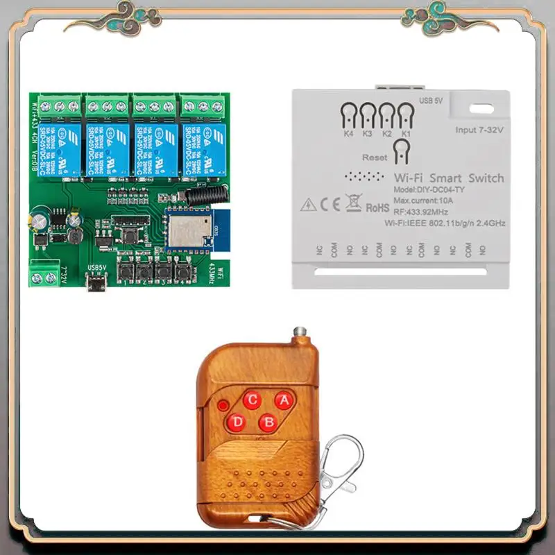 A46M-4CH Tuya Wi-Fi умный переключатель DIY таймер + пульт дистанционного управления USB 5 В 2,4G Wi-Fi Smartlife модуль домашней автоматизации для IFTT Alexa
A46M-4CH Tuya Wi-Fi умный переключатель DIY таймер + пульт дистанционного управления USB 5 В 2,4G Wi-Fi Smartlife модуль домашней автоматизации для IFTT Alexa