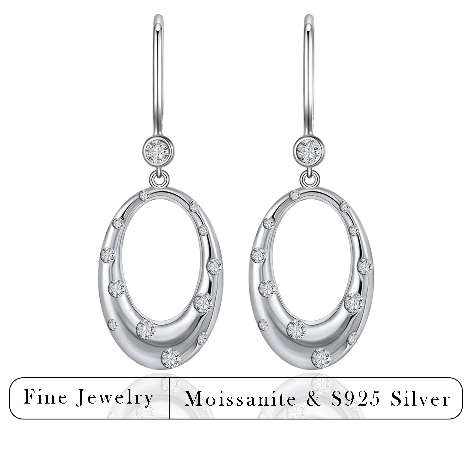 0.58 CTW Oval Drop Moissanite Earrings S925 Silver Paved Dangle Earrings for Women Fashion Jewelry Gift
0.58 CTW Oval Drop Moissanite Earrings S925 Silver Paved Dangle Earrings for Women Fashion Jewelry Gift