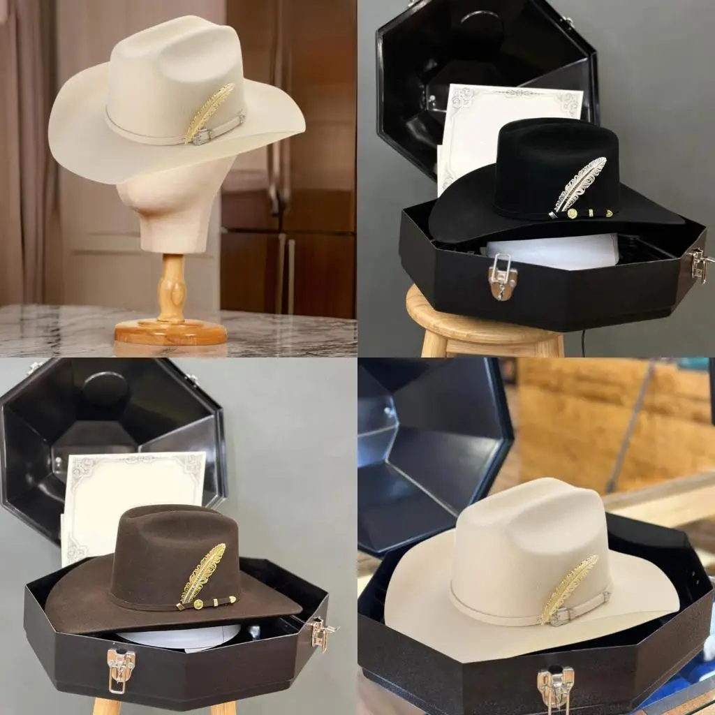 72xe Western Wool Hat Wide Blims Jazzy Hat Women Men Men Winter Theme Hat для официального мероприятия
72xe Western Wool Hat Wide Blims Jazzy Hat Women Men Men Winter Theme Hat для официального мероприятия