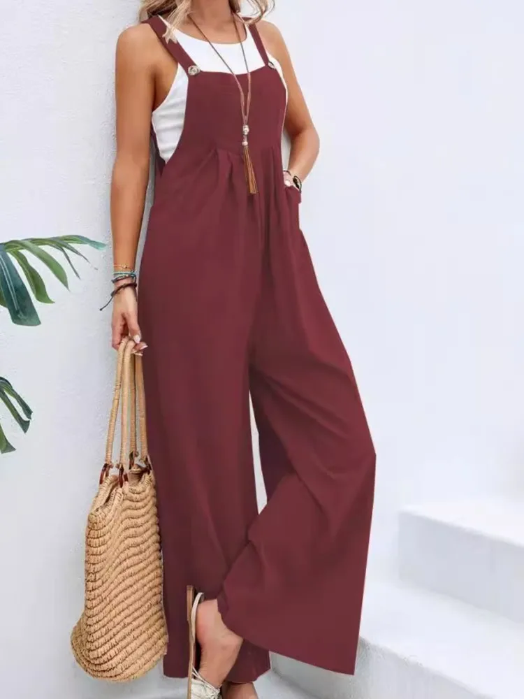 2025 Women's Retro Linen Overalls Jumpsuit Sleeveless Loose Wide Leg Jumpsuit Casual Summer Vacation Outfit
2025 Women's Retro Linen Overalls Jumpsuit Sleeveless Loose Wide Leg Jumpsuit Casual Summer Vacation Outfit