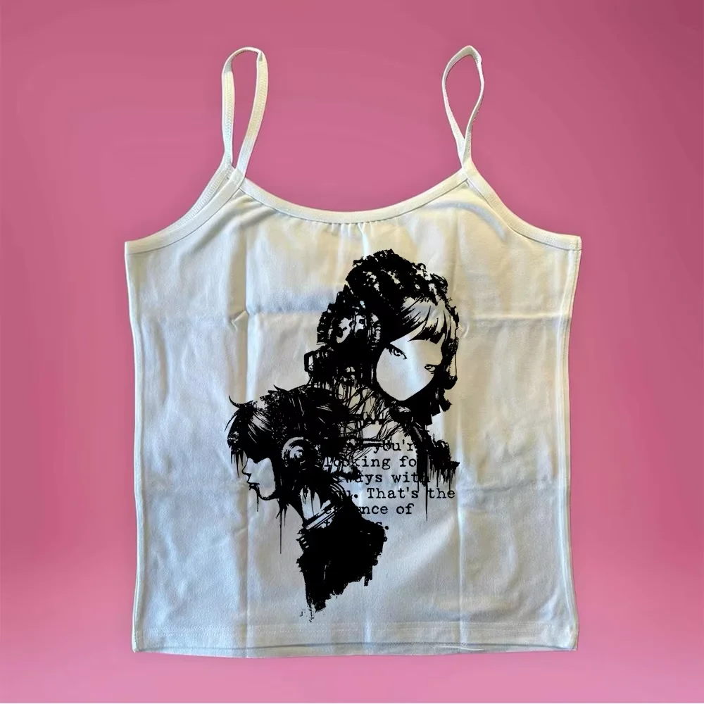 Cross border spicy girl cool girl suspender versatile figure print temperament slim fit suspender T-shirt Y2K spring and summer
Cross border spicy girl cool girl suspender versatile figure print temperament slim fit suspender T-shirt Y2K spring and summer