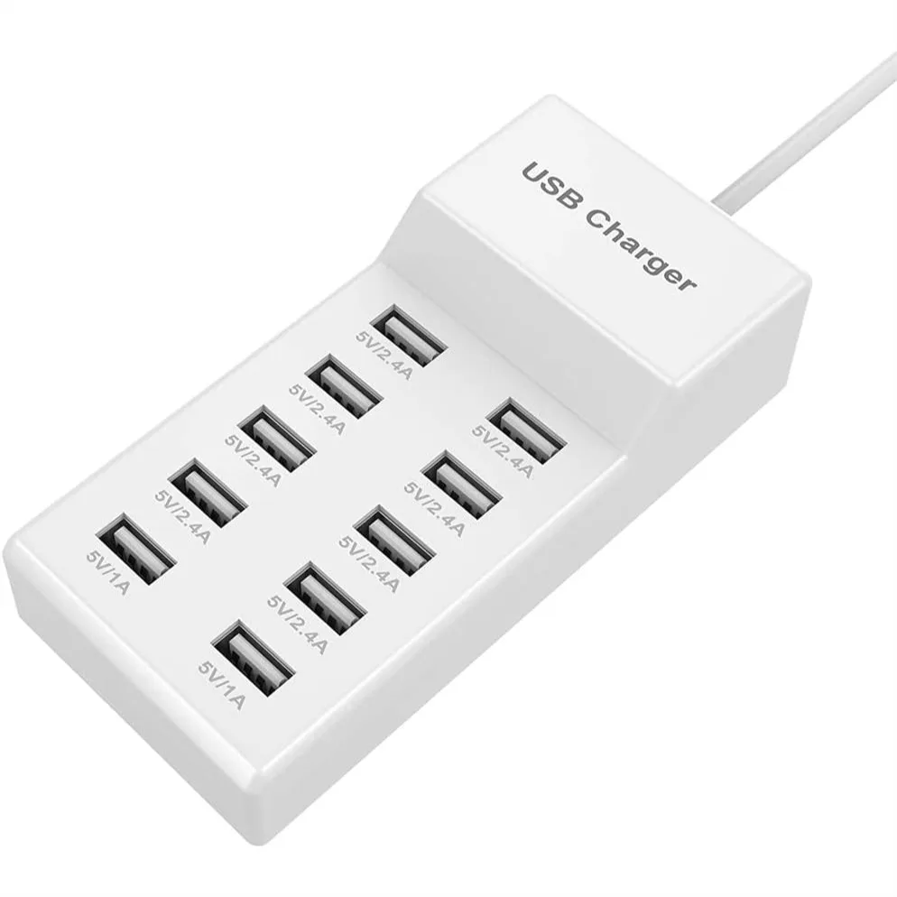 10-Port USB Wall Charger Station with Rapid Charging Auto Detect Technology for Multiple Devices Smartphone Tablet Laptop
10-Port USB Wall Charger Station with Rapid Charging Auto Detect Technology for Multiple Devices Smartphone Tablet Laptop