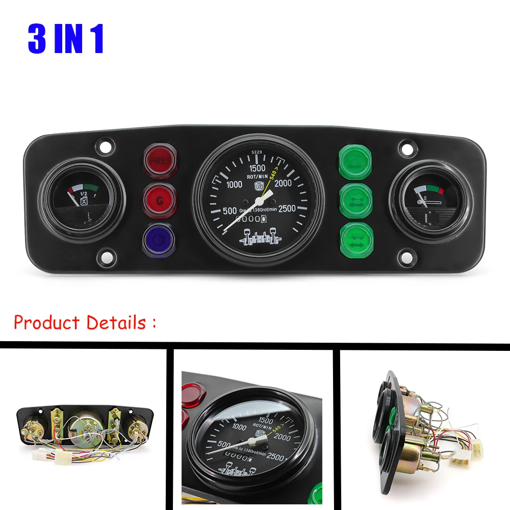 Universal 3 In 1 Kit Instrument gauge Complete Panel with Temp Gauge + Tachometer + Fuel Level for Gasoline Cars650 - 95161000
Universal 3 In 1 Kit Instrument gauge Complete Panel with Temp Gauge + Tachometer + Fuel Level for Gasoline Cars650 - 95161000