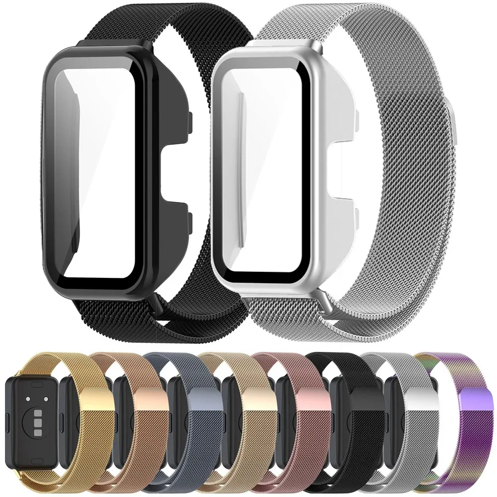 Strap+PC Case for Huawei Band 10 9 Two-piece Milanese Magnetic Bracelet Belt+drop-proof Shell for Huawei Band 8 Band 9 WatchBand
Strap+PC Case for Huawei Band 10 9 Two-piece Milanese Magnetic Bracelet Belt+drop-proof Shell for Huawei Band 8 Band 9 WatchBand