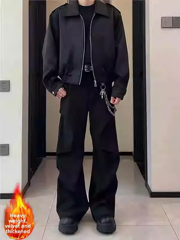 Bla Fce Lined Straight Leg Men's Suit Pants Thi Warm Winter Trousers Drapey Casual Sle Polyester Blend Youth Faion
Bla Fce Lined Straight Leg Men's Suit Pants Thi Warm Winter Trousers Drapey Casual Sle Polyester Blend Youth Faion