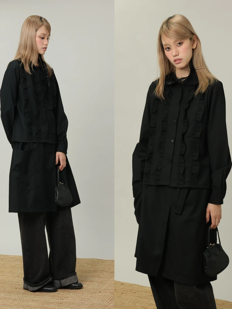 Thiened Classic Bla Doll Collar Earlet Trim Long Sve irt Casual Sle Slim Fit Pure Cotton Autumn Winter Women's irt
Thiened Classic Bla Doll Collar Earlet Trim Long Sve irt Casual Sle Slim Fit Pure Cotton Autumn Winter Women's irt