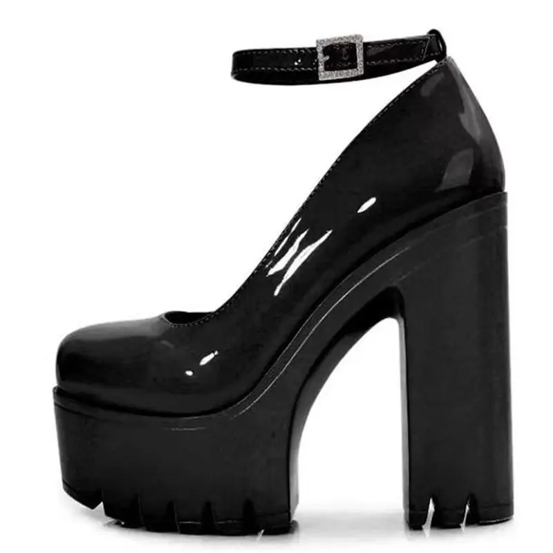 Туфли Мэри Джейн, женские туфли большого размера, новинка 25 года, модель на высоком каблуке 14 см, модная непромокаемая женская обувь на платформе для подиума 
Туфли Мэри Джейн, женские туфли большого размера, новинка 25 года, модель на высоком каблуке 14 см, модная непромокаемая женская обувь на платформе для подиума