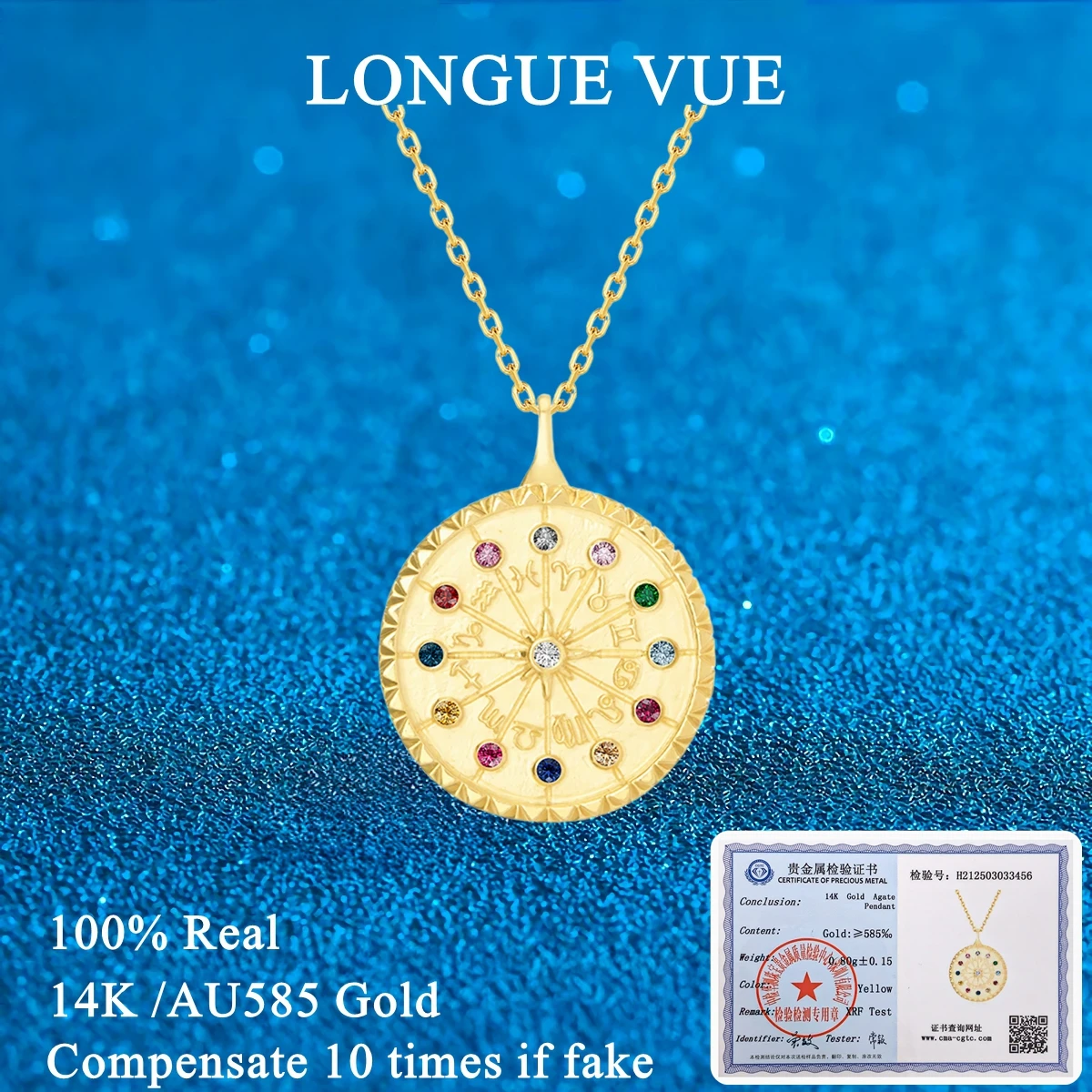 Real Gold 14K Pendant Wheel of Fortune Amulet Magical Lucky Symbols 12 Zodiac Signs Golden Jewelry Women Men Vintage Gift
Real Gold 14K Pendant Wheel of Fortune Amulet Magical Lucky Symbols 12 Zodiac Signs Golden Jewelry Women Men Vintage Gift