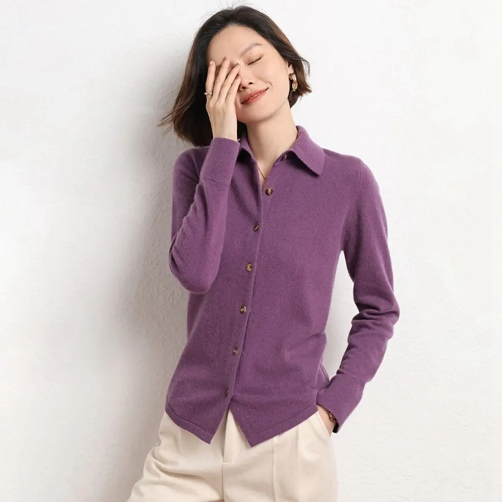 Women's Spring Polo Collar Long Sleeve Knitted Cardigan Loose Fit Elegant Lapel Coat Fashion Top
Women's Spring Polo Collar Long Sleeve Knitted Cardigan Loose Fit Elegant Lapel Coat Fashion Top