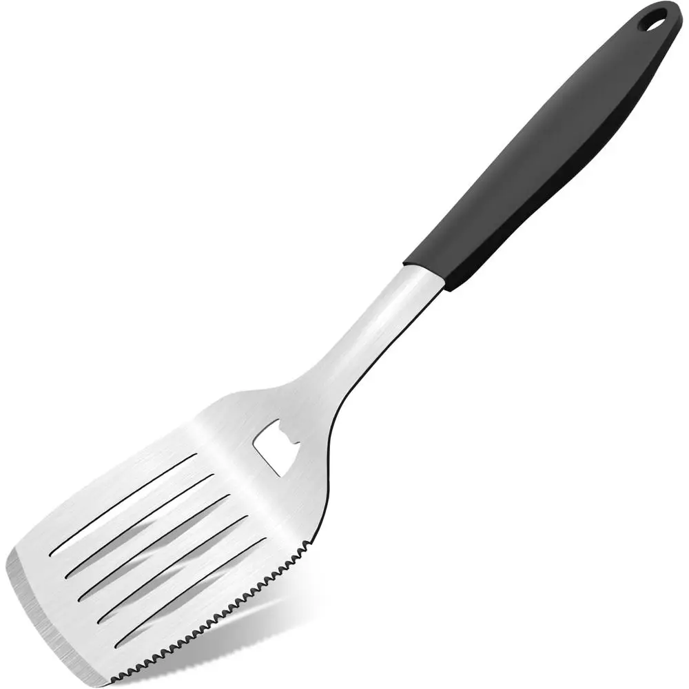 15.8 Stainless Steel Grill Spatula Outdoor BBQ, 3-in-1 Metal BBQ Turner with Silicone Handle and Serrated Edge, Heavy Duty Barbe
15.8 Stainless Steel Grill Spatula Outdoor BBQ, 3-in-1 Metal BBQ Turner with Silicone Handle and Serrated Edge, Heavy Duty Barbe