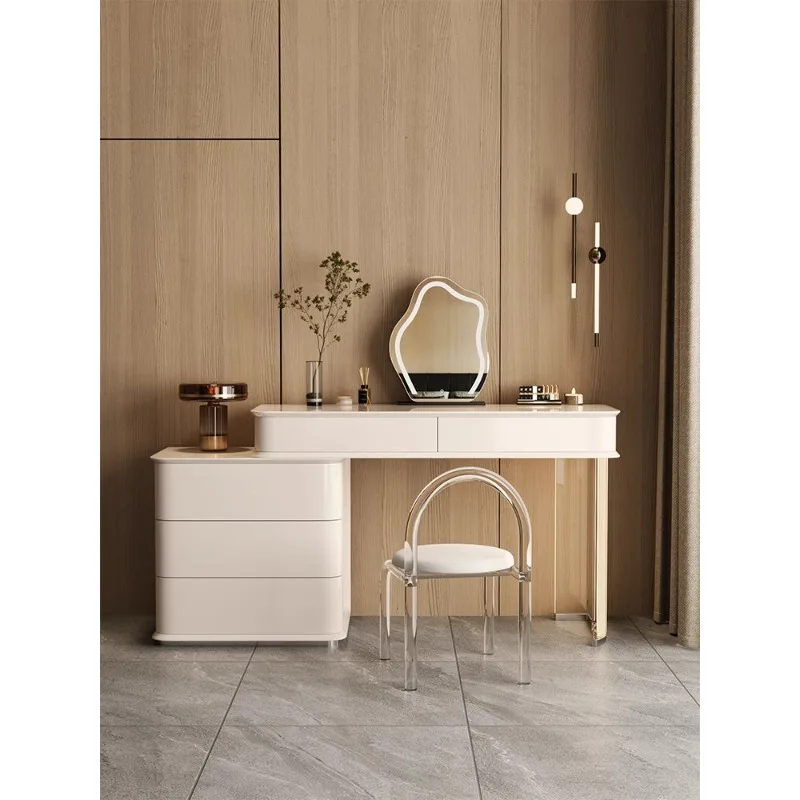 Light luxury acrylic dresser chest integrated bedroom solid wood simple modern cream style makeup table
Light luxury acrylic dresser chest integrated bedroom solid wood simple modern cream style makeup table