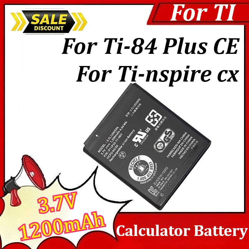 3.7V 1200mAh for Ti-84 Plus CE for Ti-nspire cx Calculator Battery +Tools
3.7V 1200mAh for Ti-84 Plus CE for Ti-nspire cx Calculator Battery +Tools