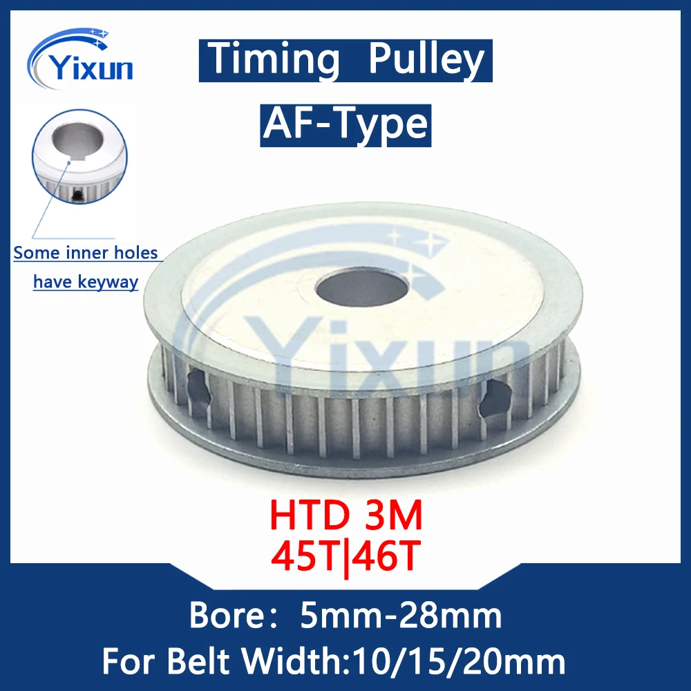 HTD 3M Timing Pulley 45T 46 Teeth Keyway Bore 5mm-28mm For Belt Width 10/15/20mm HTD3M Synchronous Pulley 3M Wheel 45Teeth Gear
HTD 3M Timing Pulley 45T 46 Teeth Keyway Bore 5mm-28mm For Belt Width 10/15/20mm HTD3M Synchronous Pulley 3M Wheel 45Teeth Gear