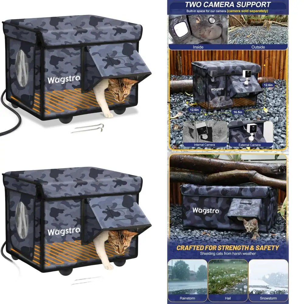 Waterproof Insulated Outdoor Cat Shelter with Escape Door, Suitable for Feral Cats, Black Camo, 16.5x12.6x12.6 Inches
Waterproof Insulated Outdoor Cat Shelter with Escape Door, Suitable for Feral Cats, Black Camo, 16.5x12.6x12.6 Inches