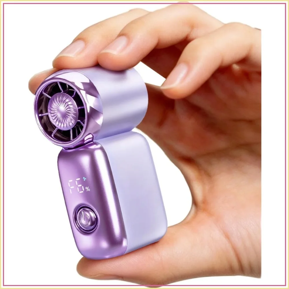 Mini Handheld Fan, 20000 RPM Portable Fan with LED Display & Adjustable Air Duct, 6 Speed USB Rechargeable Small Fan for Travel, Makeup, Beach
Mini Handheld Fan, 20000 RPM Portable Fan with LED Display & Adjustable Air Duct, 6 Speed USB Rechargeable Small Fan for Travel, Makeup, Beach