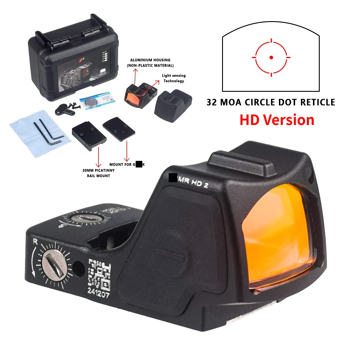 Tactical R-R HD Reflex Red Dot Sight For GL*CK P*stol Handg*n Full Multi Coated Lenses Fit R*fle Airs*ft Picatinny Rail Mount
Tactical R-R HD Reflex Red Dot Sight For GL*CK P*stol Handg*n Full Multi Coated Lenses Fit R*fle Airs*ft Picatinny Rail Mount
