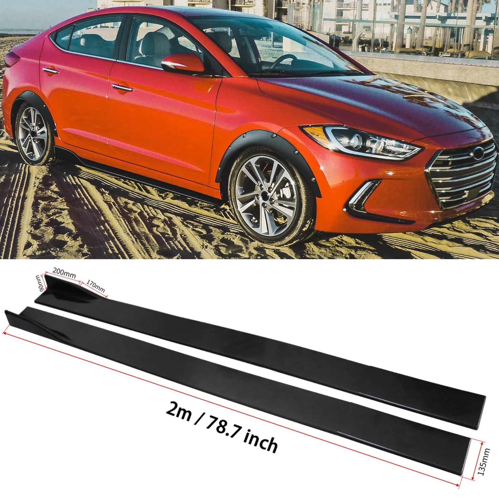 For Hyundai Elantra Sedan 2017-2023 78.7'' Side Skirts Splitter Lip Gloss Black
For Hyundai Elantra Sedan 2017-2023 78.7'' Side Skirts Splitter Lip Gloss Black