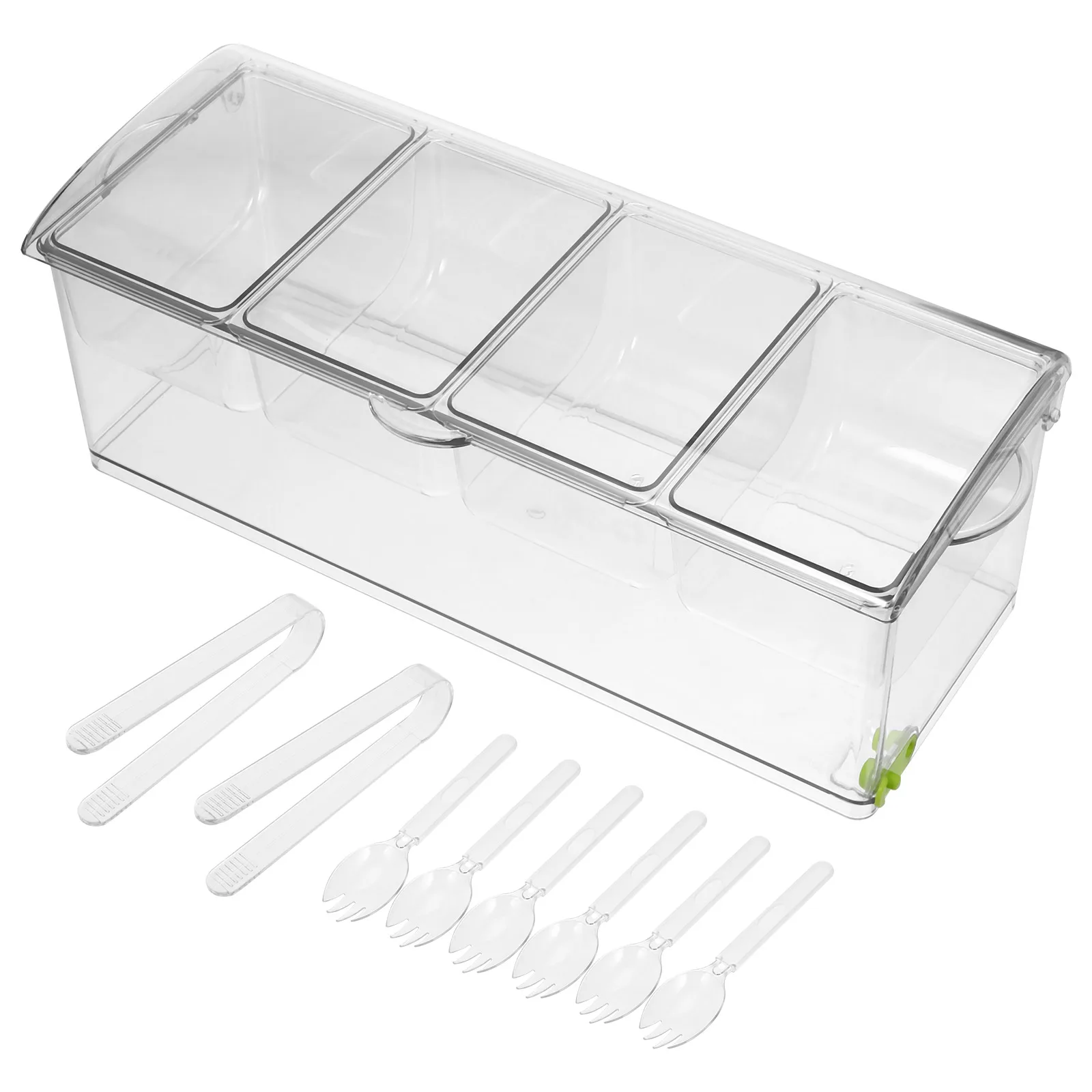 4 Compartments Shock Resistant Fruit Boxes Clips Spoons Lids Grid Storage Refrigerator Kitchen Supplies Food Preservation Cases
4 Compartments Shock Resistant Fruit Boxes Clips Spoons Lids Grid Storage Refrigerator Kitchen Supplies Food Preservation Cases