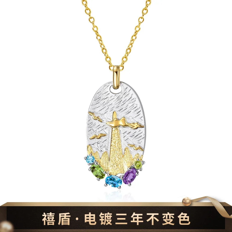 genuine Luxury brand real jewels Italian craft style jewelry designer S925 silver inlaid natural color treasure Necklace Pendant
genuine Luxury brand real jewels Italian craft style jewelry designer S925 silver inlaid natural color treasure Necklace Pendant