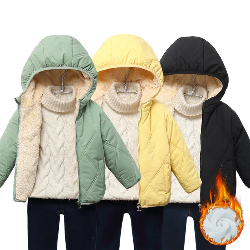 Fleece-Lined Winter Coat Girls Hooded Jacket Boys Warm Autumn Cotton Clothes Children Lightweight Short Outerwear Kids Top
Fleece-Lined Winter Coat Girls Hooded Jacket Boys Warm Autumn Cotton Clothes Children Lightweight Short Outerwear Kids Top