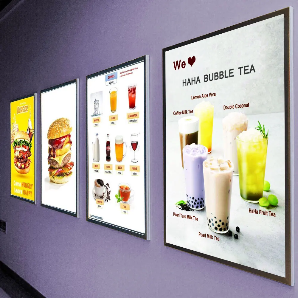 Ultra-thin A1 advertising light box wall panel restaurant led menu a 4 size LED light box with aluminum frame
Ultra-thin A1 advertising light box wall panel restaurant led menu a 4 size LED light box with aluminum frame