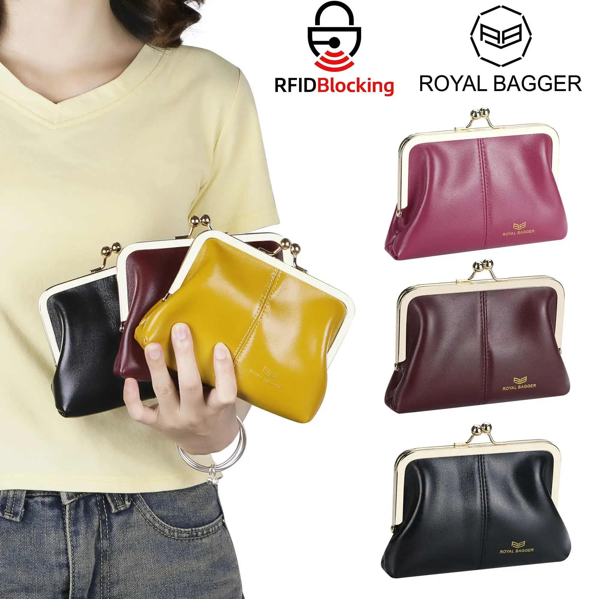 Кошелек Royal Bagger из натуральной кожи с застежкой Kiss Lock, держатель для паспорта, водительских прав, удостоверений личности, сумка для хранения наушников, кабелей и денег
Кошелек Royal Bagger из натуральной кожи с застежкой Kiss Lock, держатель для паспорта, водительских прав, удостоверений личности, сумка для хранения наушников, кабелей и денег