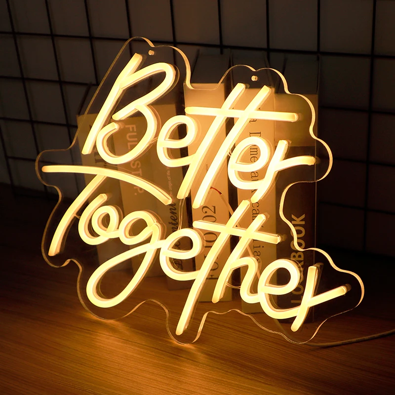LED Better Together Neon Light Sign USB Powered Neon Night Wedding Bar Bedroom Aesthetic Room Birthday Party Wall Decor
LED Better Together Neon Light Sign USB Powered Neon Night Wedding Bar Bedroom Aesthetic Room Birthday Party Wall Decor
