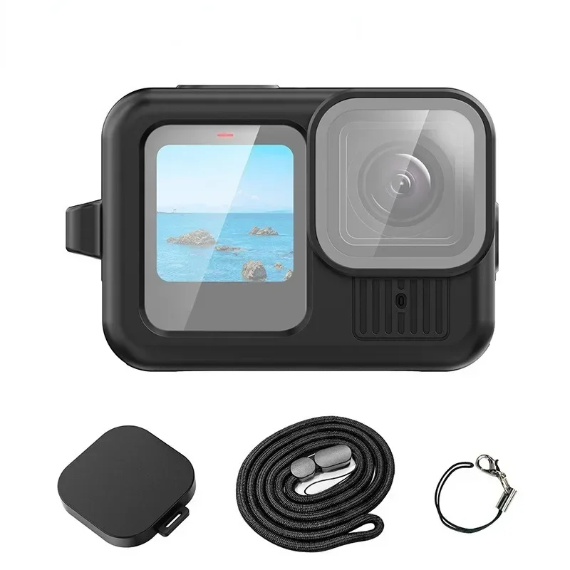 Силиконовый защитный чехол для GoPro HERO13, черная крышка, ремешок на запястье и крышка объектива, аксессуары для камеры
Силиконовый защитный чехол для GoPro HERO13, черная крышка, ремешок на запястье и крышка объектива, аксессуары для камеры