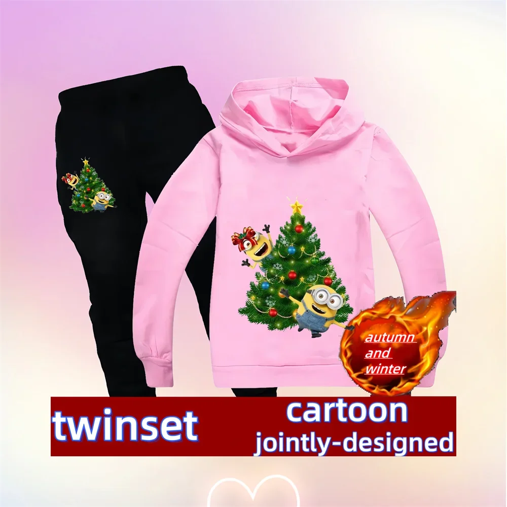 Christmas cartoon children's hoodie Minions cartoon print Autumn Winter long sleeve sweatshirt Boys Girls Kawaii casual top+pant
Christmas cartoon children's hoodie Minions cartoon print Autumn Winter long sleeve sweatshirt Boys Girls Kawaii casual top+pant