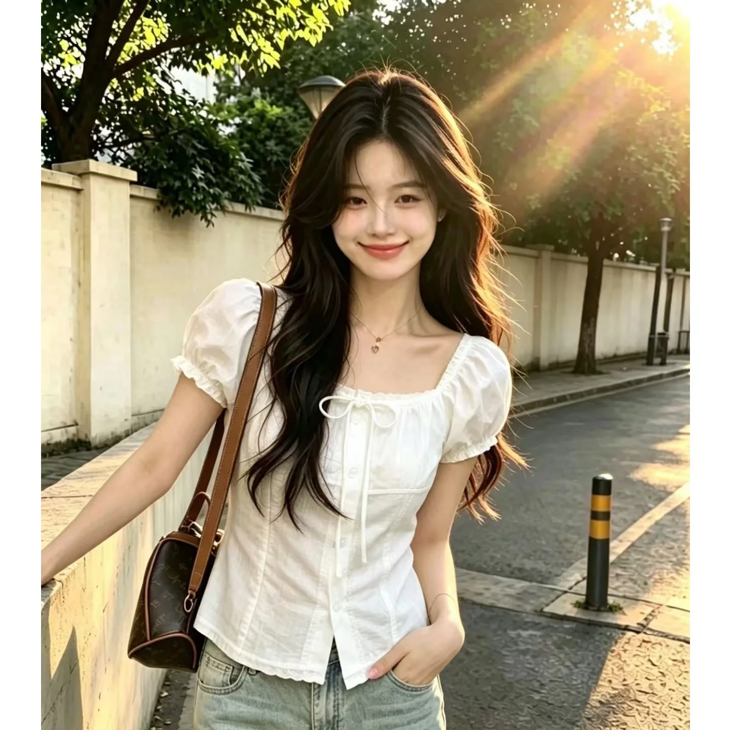 White Square Collar Bubble Sleeve Shirt Women's Summer New Style Slimming Match Half Skirt Beautiful Top Anti-Aging
White Square Collar Bubble Sleeve Shirt Women's Summer New Style Slimming Match Half Skirt Beautiful Top Anti-Aging