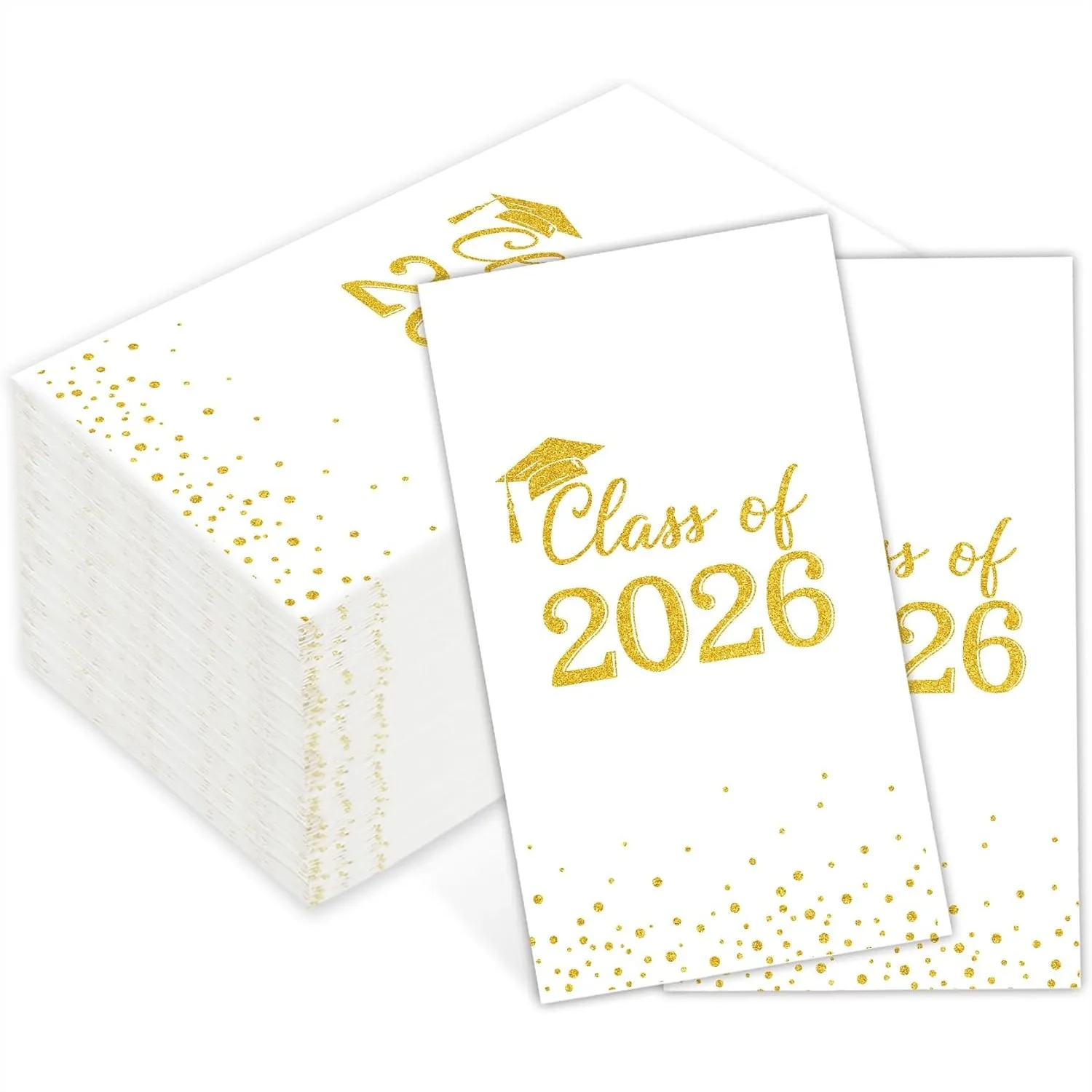 Class of 2026 Graduation Napkins 100Pcs Disposable White Gold Paper Hand Towels for High School College Party Supplies
Class of 2026 Graduation Napkins 100Pcs Disposable White Gold Paper Hand Towels for High School College Party Supplies