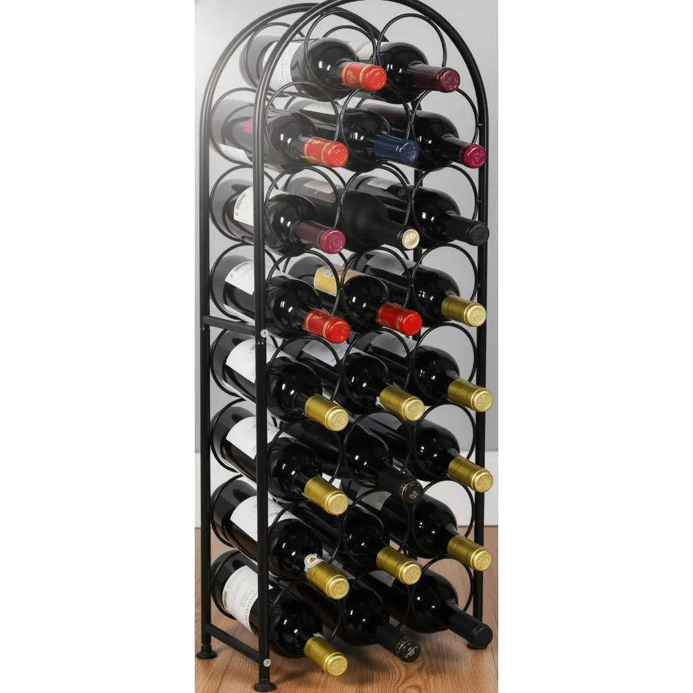 23 Bottle Arched Freestanding Floor Metal Wine Rack Holder Stand, Black - Space Saving Storage for Wine Lovers
23 Bottle Arched Freestanding Floor Metal Wine Rack Holder Stand, Black - Space Saving Storage for Wine Lovers