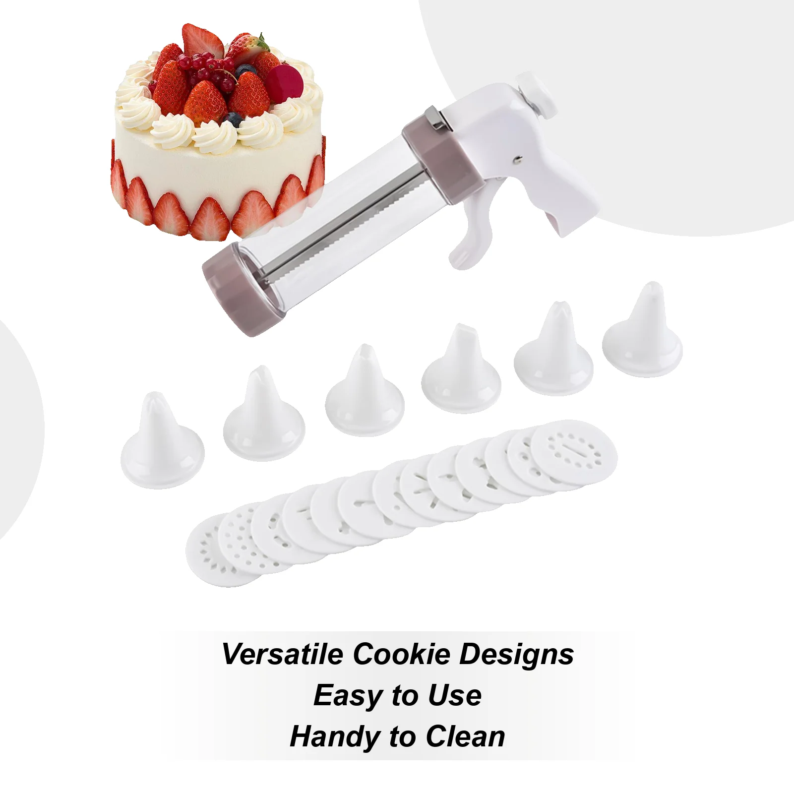 Cookie Maker Machine Cakes Maker Multifunctional Cookie Press With 13 Discs And 6 Piping Tips For Home Dessert Christmas
Cookie Maker Machine Cakes Maker Multifunctional Cookie Press With 13 Discs And 6 Piping Tips For Home Dessert Christmas