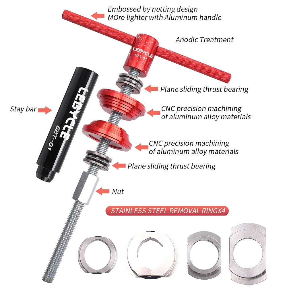 Lebycle-Static Installation Disassembly Tools, Bike Bottom Bracket, BB Bearing Tool, Repair Kits for Road and Mountain Bike
Lebycle-Static Installation Disassembly Tools, Bike Bottom Bracket, BB Bearing Tool, Repair Kits for Road and Mountain Bike