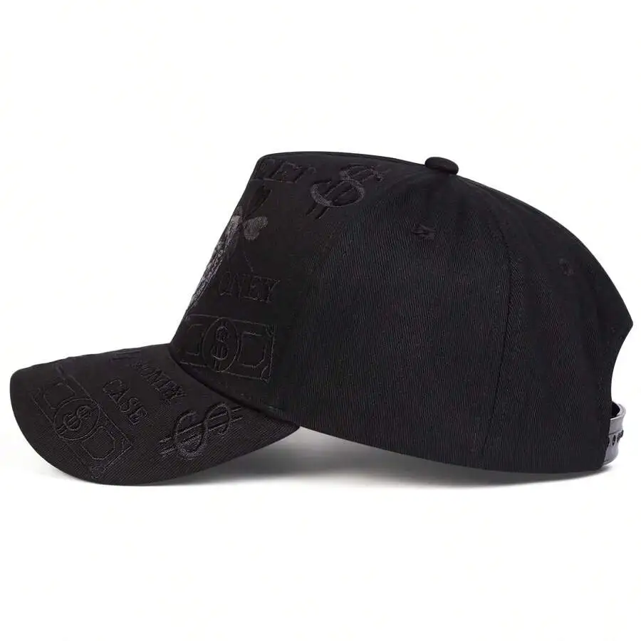 Men Black Money Embroidered Baseball Cap Adjustable Five-Panel Hat Casual Outdoor Sun Protection
Men Black Money Embroidered Baseball Cap Adjustable Five-Panel Hat Casual Outdoor Sun Protection