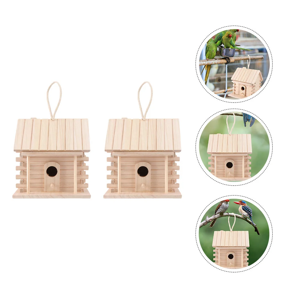 2 Pcs Hanging Wooden Bird's Nest Garden House Outdoor Birds Accessories Artificial Shelter Birdcage Nesting
2 Pcs Hanging Wooden Bird's Nest Garden House Outdoor Birds Accessories Artificial Shelter Birdcage Nesting