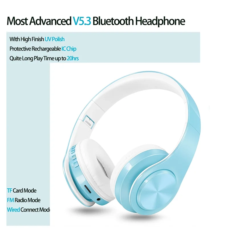 B21B New Style Wireless Bluetooth Headphone With Macaron Blue Color Stereo Headband Headset FM MP3 Mic For Mobile Tablet Support
B21B New Style Wireless Bluetooth Headphone With Macaron Blue Color Stereo Headband Headset FM MP3 Mic For Mobile Tablet Support