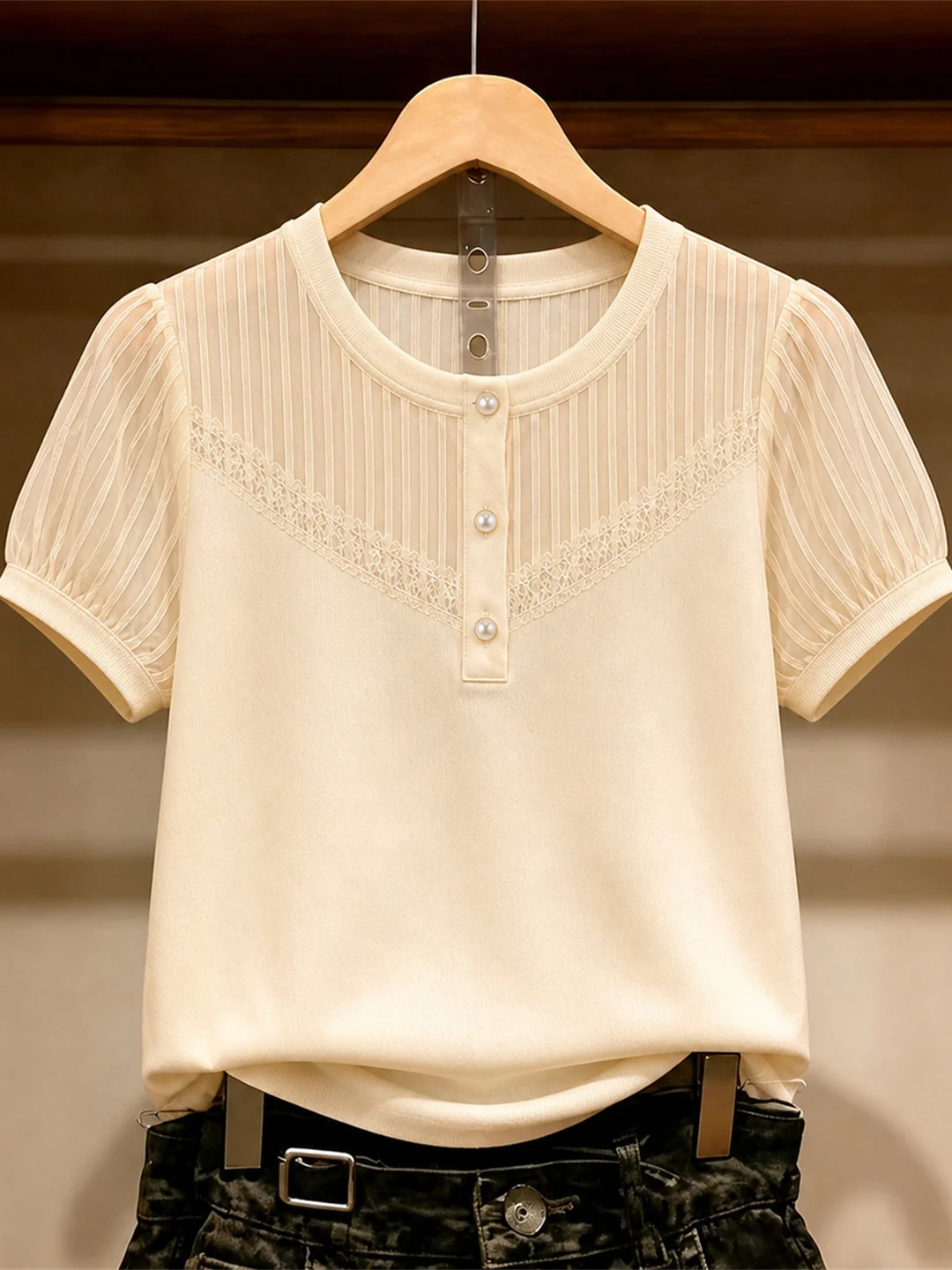 Soft Skin-Nice Summer Knitted Top Short Sleeve Overhead Fashionable Korean Style Straight Cut Silk Women's Premium Shirt
Soft Skin-Nice Summer Knitted Top Short Sleeve Overhead Fashionable Korean Style Straight Cut Silk Women's Premium Shirt