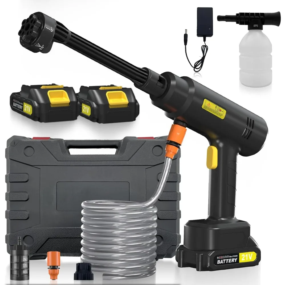 Cordless Pressure Washer with 6-in-1 Nozzle, Portable Battery Powered Pressure Washer Handheld with 2 Battery, 6L/min Portable H
Cordless Pressure Washer with 6-in-1 Nozzle, Portable Battery Powered Pressure Washer Handheld with 2 Battery, 6L/min Portable H