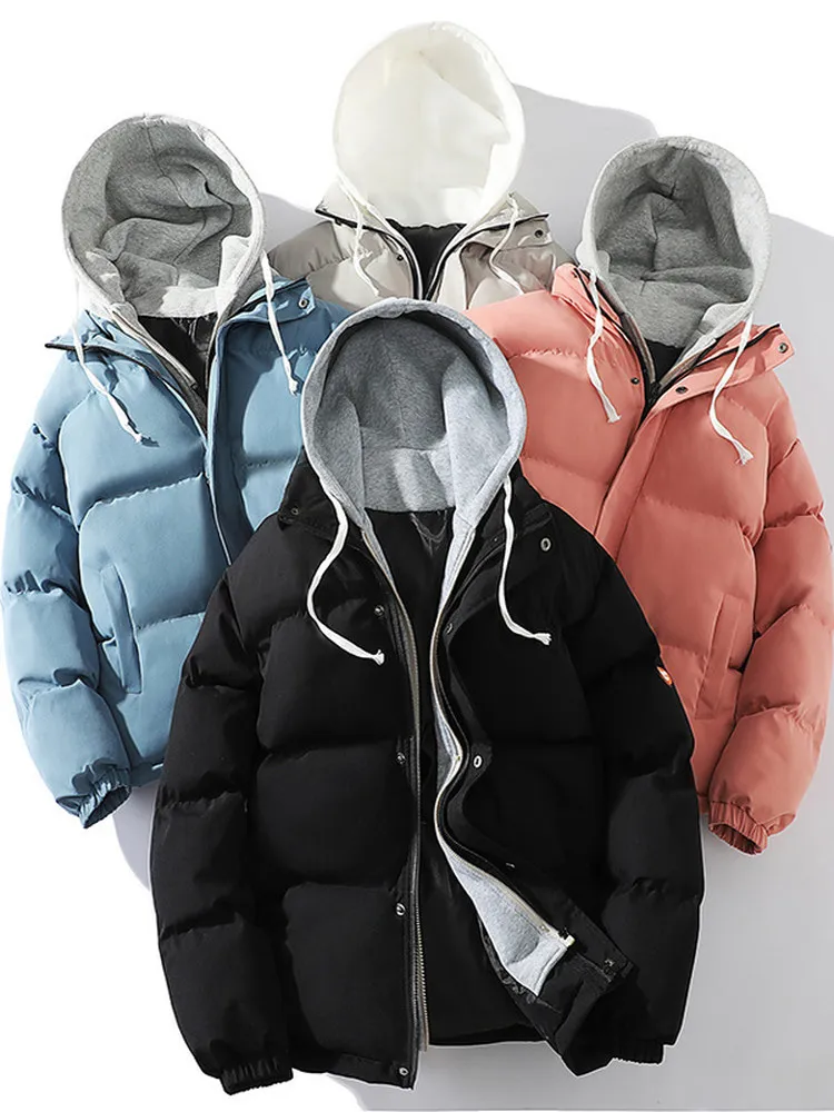 Мужская утепленная хлопковая куртка с капюшоном: модная городская теплая верхняя одежда для пар и студентов, со съемным капюшоном
Мужская утепленная хлопковая куртка с капюшоном: модная городская теплая верхняя одежда для пар и студентов, со съемным капюшоном