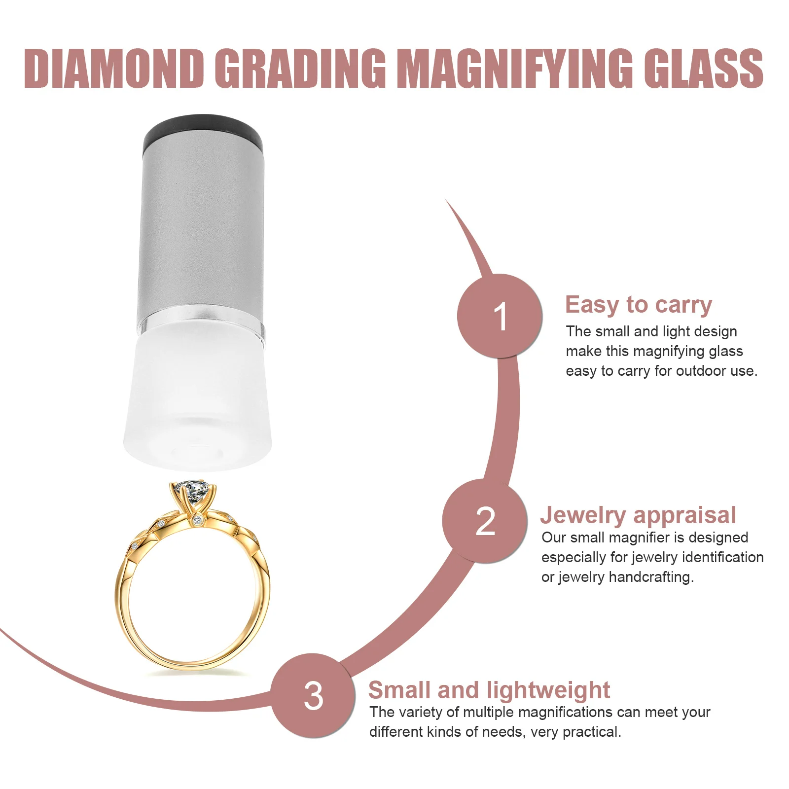 Diamond Appraisal Magnifier Copper Alloy Durable Jewelry Loupe Portable Jeweler Magnifying Glass Practical Gift
Diamond Appraisal Magnifier Copper Alloy Durable Jewelry Loupe Portable Jeweler Magnifying Glass Practical Gift