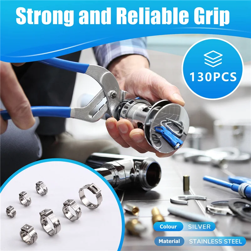 2025 Trend 130PCS 5.8-21Mm Single Ear Hose Clamp Stepless Strap Crimping Ring Clamp Suitable For Pipe Connection
2025 Trend 130PCS 5.8-21Mm Single Ear Hose Clamp Stepless Strap Crimping Ring Clamp Suitable For Pipe Connection